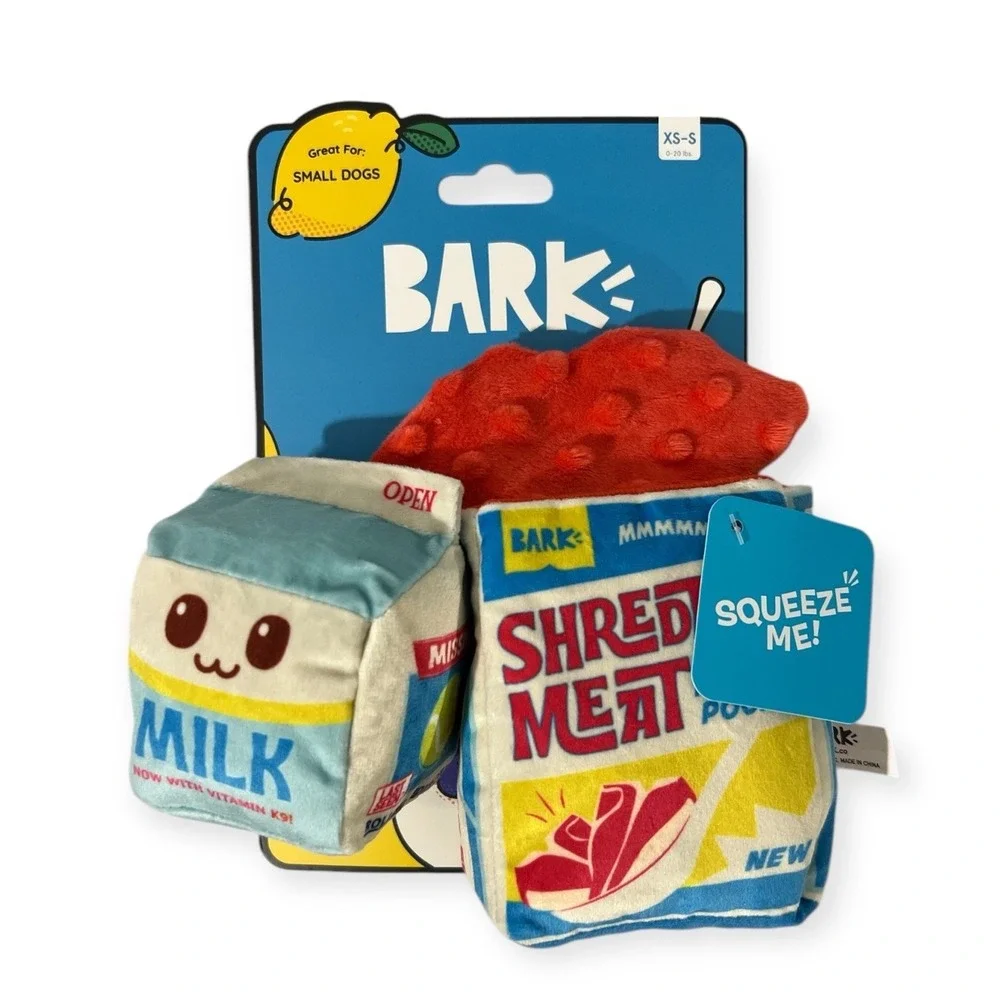 Bark Box Barkfest in Bed Balanced Breakfast Shredded Meat & Milk Multi-Toy XS/S